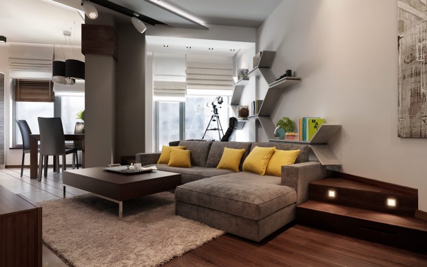 One-room apartment design