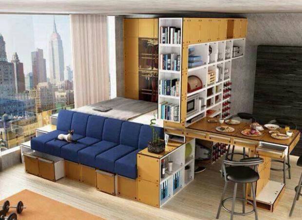 One-room apartment design