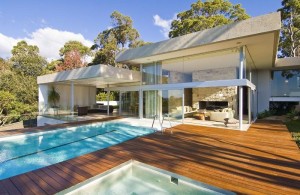 Mooi huis in Sydney met een transparante gevel