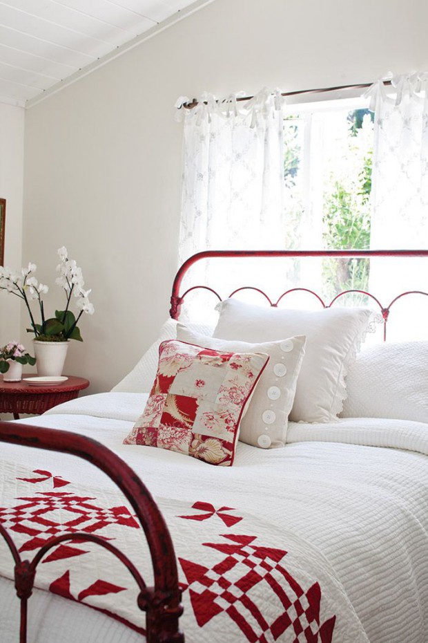 wrought-iron bed in the interior