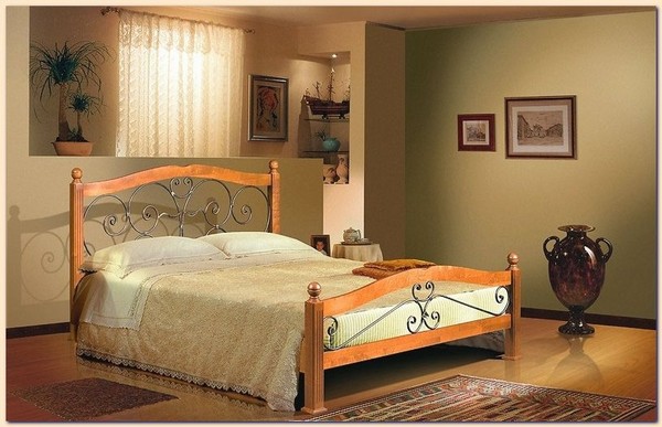 wrought-iron bed in the interior