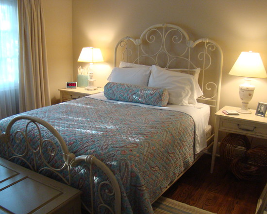 wrought-iron bed in the interior