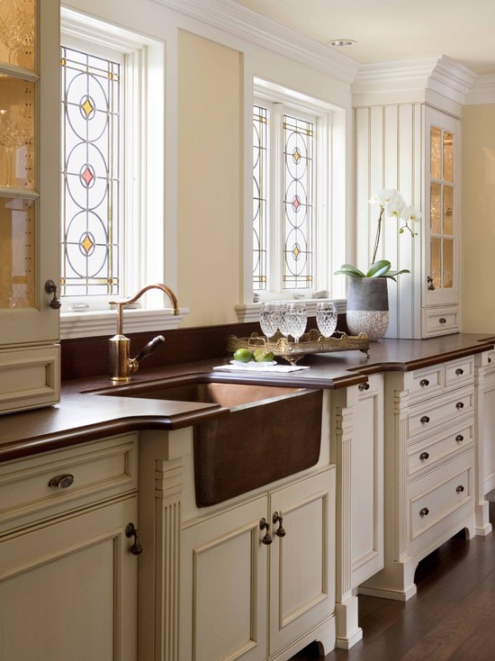 Classic stained glass window in the kitchen