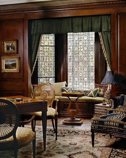 Stained-glass windows in retro style