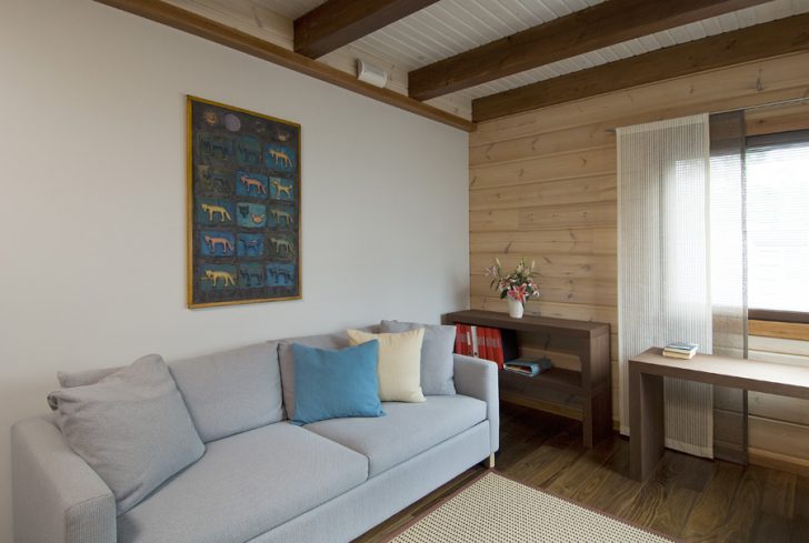 wall paneling in a wooden house