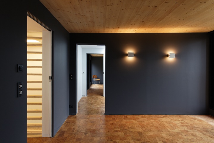 wall paneling in a wooden house