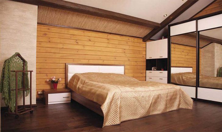 wall paneling in a wooden house