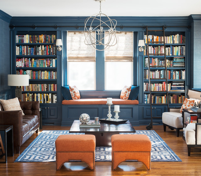 interno della biblioteca di casa