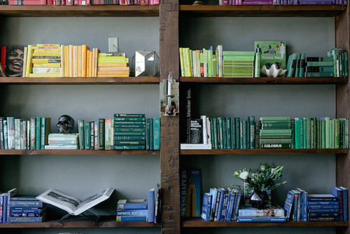 interno della biblioteca di casa