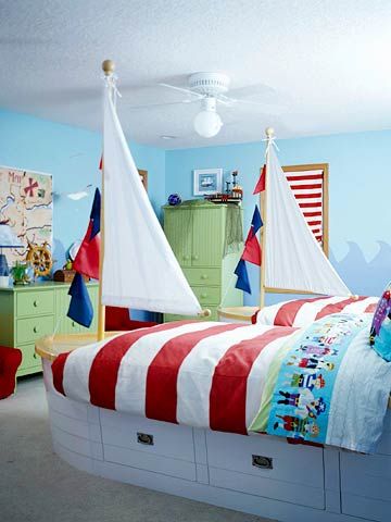 habitación de los niños en estilo pirata