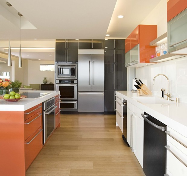 kitchen design in high-tech style