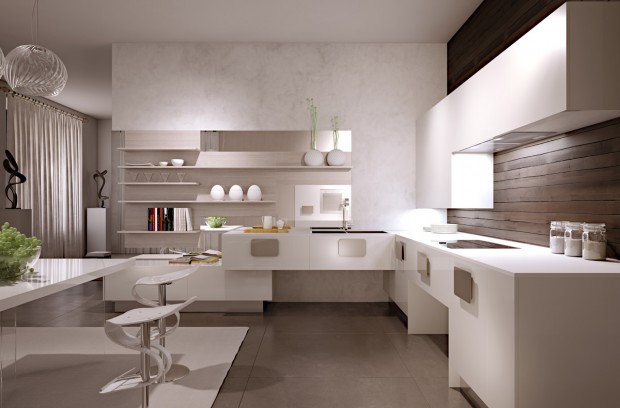 kitchen design in high-tech style