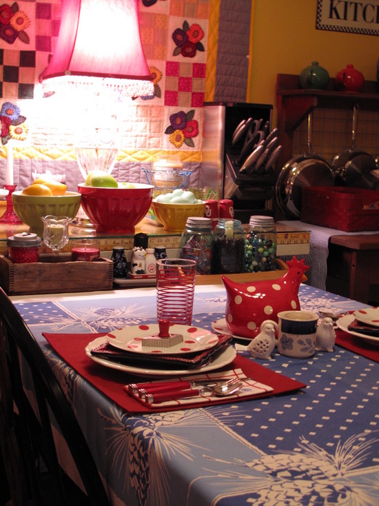 Textiles in the interior of the kitchen