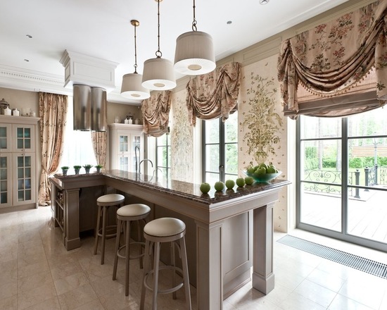 Textiles in the interior of the kitchen