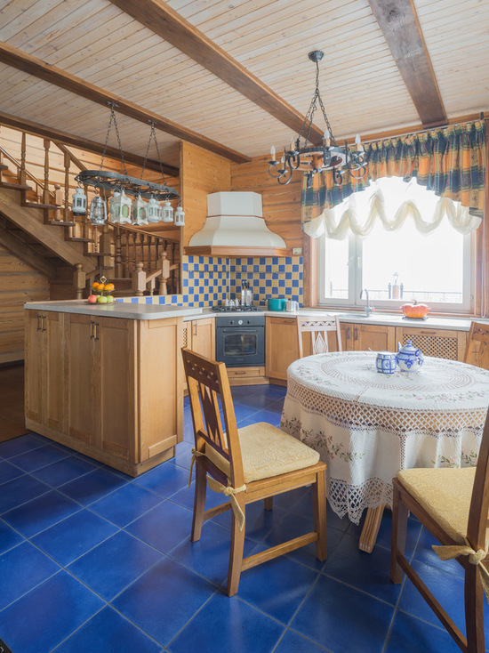 Textiles in the interior of the kitchen