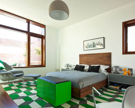 Dormitorio verde en estilo moderno